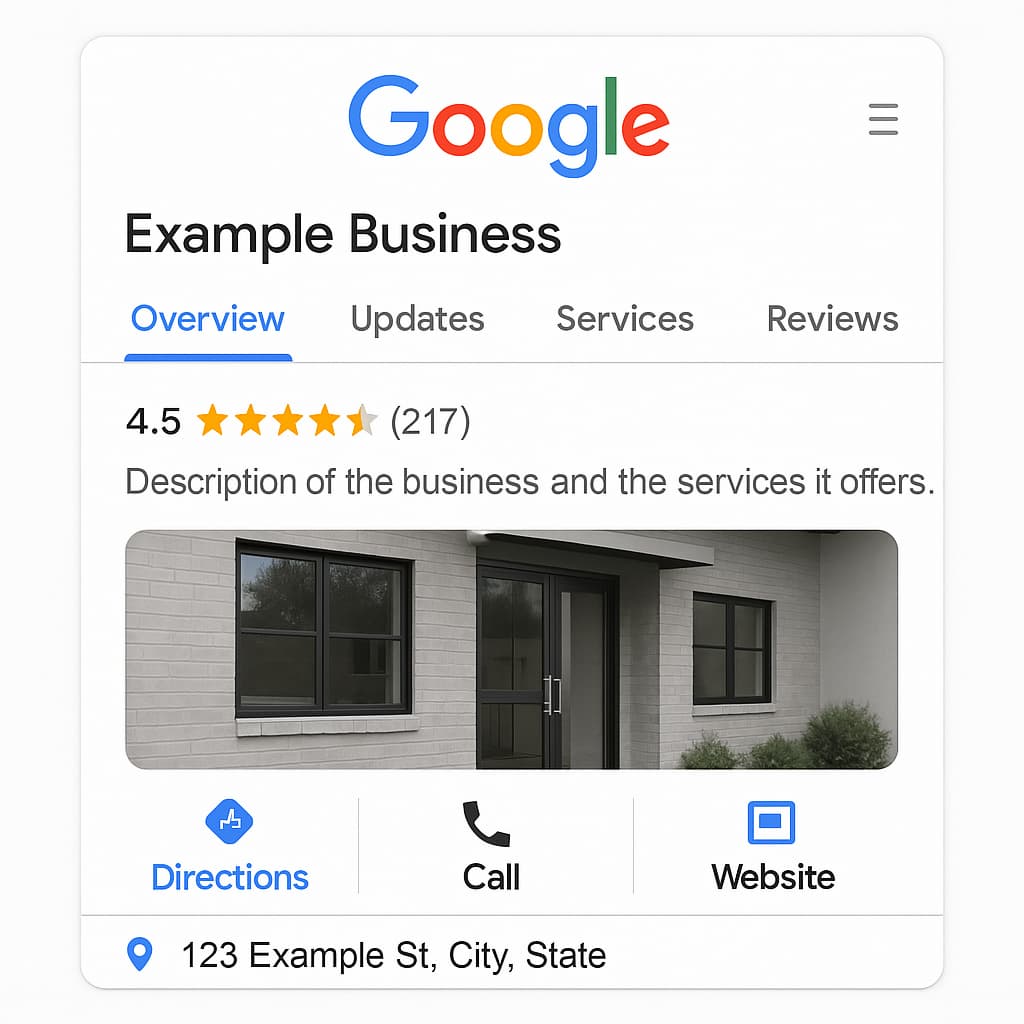 Ejemplo google my business Optimización en Google My Business