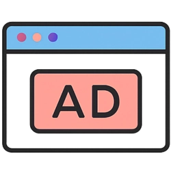Icono de Anuncios digitales de Plan Despegue, campañas Google Ads.